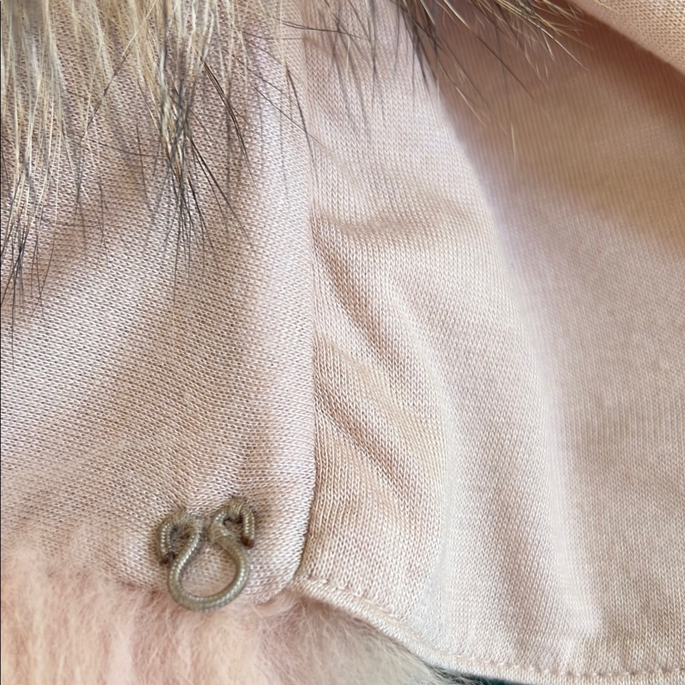 Alice & Olivia Raccoon fur Bolaro  shrug dusty pink black brown S/P - Picture 13 of 13